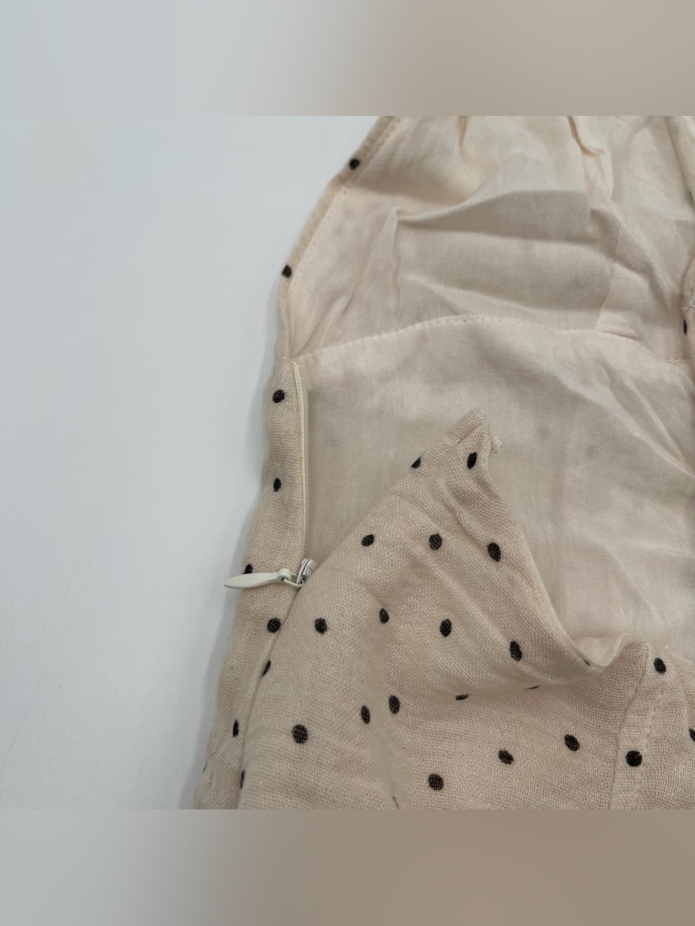 Reset by Jane Ivory Black Polka Dot Cotton blend jumpsuit Strappy Wide Leg Lined - Picture 6 of 10